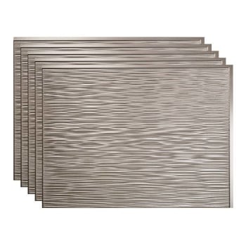 Image for Fasade 18x24 Ripple Backsplash Panel, Brushed Nickel, Package Of 5 from HD Supply