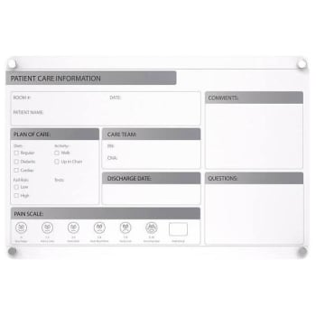 Image for Ghent Graphics Slide Changeable Glassboard W/standoffs Non-Magnetic 24"h X 36"w from HD Supply