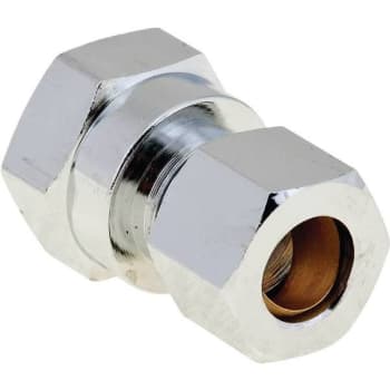 Proplus 3/8 in. IPS x 3/8 in. OD Chrome Brass Compression Coupling Lead-Free