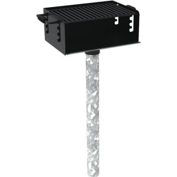 Image for 280 Sq. In. Rotating Commercial Pedestal Grill W/ Ground-Mount Post (Black) from HD Supply