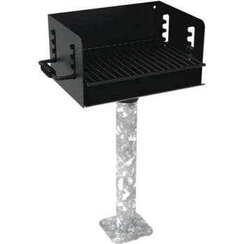 Image for 300 Sq. In. ADA Rotating Commercial Pedestal Grill W/ Surface-Mount Post (Black) from HD Supply