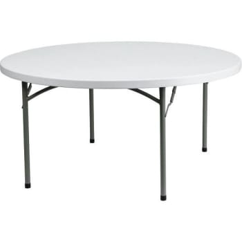 Image for 59.75 in. Plastic Tabletop Metal Frame Folding Table (Granite White) from HD Supply