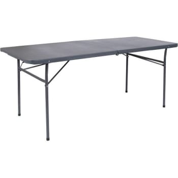 Image for 72 in. Plastic Tabletop Metal Frame Folding Table (Dark Gray) from HD Supply