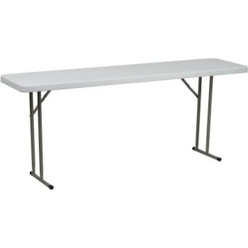 Image for 72 In. Plastic Tabletop Metal Frame Folding Table (Granite White) from HD Supply