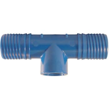 Apollo 1 In. x 1/2 In. Barb Insert Blue Twister Polypropylene x FPT Tee Fitting