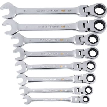 Gearwrench Metric 90-Tooth Flex Head Combo Ratcheting Wrench Tool Set w/ Tray