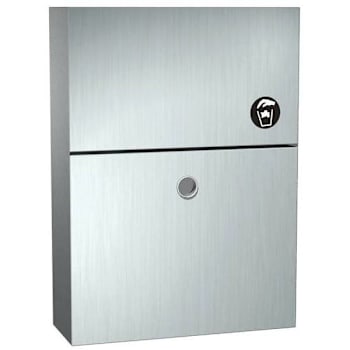 Image for American Specialties Surface-Mounted Sanitary Napkin Disposal W/ Manual Push Door (Stainless Steel) from HD Supply