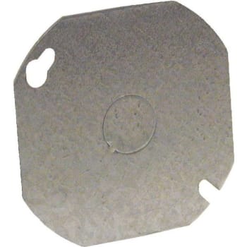 Raco 4 W Steel Metallic Flt Blank Octagon Cover With 1/2 Ko Center