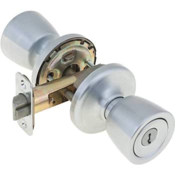 Image for Kwikset Abbey Signature Series Keyed Entry Door Knob Locksets (Satin Chrome) from HD Supply