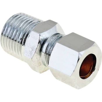 Image for Proplus 3/8 in. IPS x 3/8 in. OD Chrome Brass Male Connector Compression Coupling Lead-Free from HD Supply