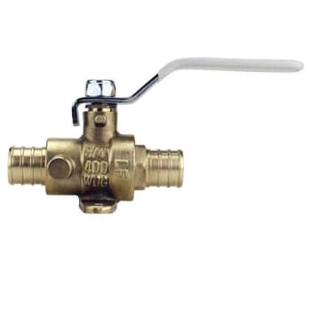 Apollo 3/4 Brass Pex-B Barb Ball Valve With Drain And Mounting Pad