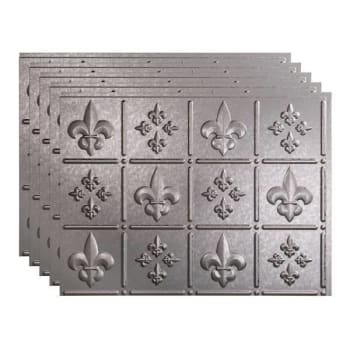 Image for Fasade 18x24 Fleur De Lis Backsplash Panel, Galvanized Steel, Package Of 5 from HD Supply