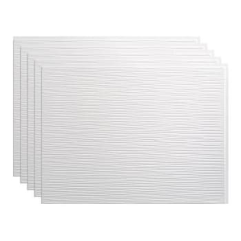 Fasade 18x24 Ripple Backsplash Panel, Gloss White, Package Of 5