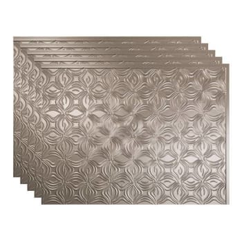 Image for Fasade 18x24 Lotus Backsplash Panel, Brushed Nickel, Package Of 5 from HD Supply