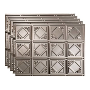 Image for Fasade 18x24 Traditional #4 Backsplash Panel, Brushed Nickel, Package Of 5 from HD Supply
