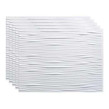 Image for Fasade 18x24 Waves Backsplash Panel, Gloss White, Package Of 5 from HD Supply