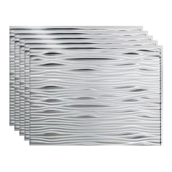 Image for Fasade 18x24 Waves Backsplash Panel, Brushed Aluminum, Package Of 5 from HD Supply