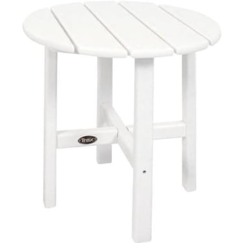 Image for Trex Outdoor Furniture 18 In. White Cape Cod Classic Round Plastic Outdoor Patio Side Table from HD Supply