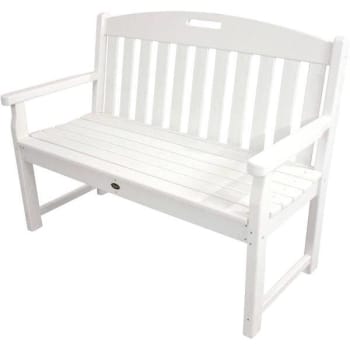Image for Trex Outdoor Furniture Yacht Club 48 In. Plastic Patio Bench (Classic White) from HD Supply
