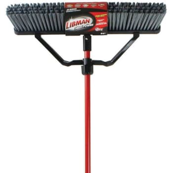 Libman 24 In. Rough Surface Push Broom Set With Brace And Handle (3-Case)