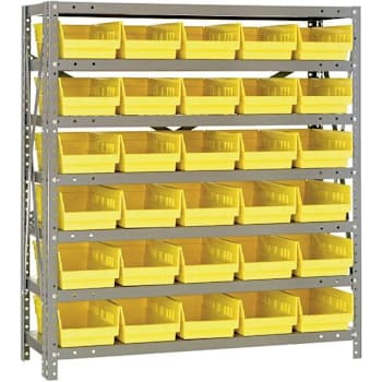 Quantum Storage Systems 7-Tier 12 In. X 36 In. X 39 In. Shelving System Bins, Yellow