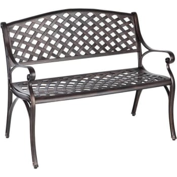 Image for Patio Sense Cast Aluminum Patio Bench (Antique Bronze) from HD Supply