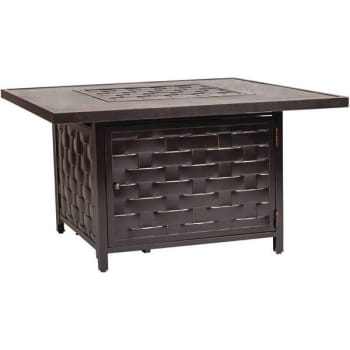 Fire Sense Armstrong 42 in. x 24 in. Cast Aluminum Propane Gas Fire Pit Table (Antique Bronze)
