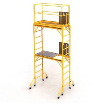 Image for Metaltech 1000 Lbs. Capacity 2-Story Rolling Scaffold Outriggers And Guard Rail from HD Supply