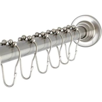 Kingston Brass Classic 60 To 72 Fixed Shower Rod With Hooks Brushed Nickel