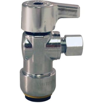 Image for Tectite 1/2chrome-Plated Brass Push-To-Connect X 1/4compr Angle Stop Valve from HD Supply
