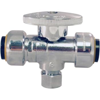 Image for Tectite 1/2chrome-Plated Brass Push-To-Connect Tee Valve - 47 Characters from HD Supply