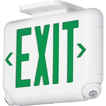 Image for Dual-Lite Evc 2.4 W White/Green Integrated LED Combination Exit-Emergency Sign W/ Self-Diagnostics from HD Supply
