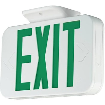 Image for Hubbell Lighting Compass 3.8 W White Integrated LED Exit Sign W/ Remote Capacity from HD Supply