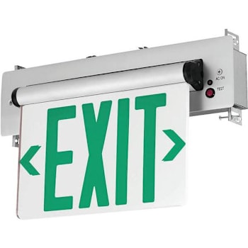 Image for Current Lighting 3.72 W Brushed Aluminum Double Face Integrated LED Exit Sign W/ Battery from HD Supply