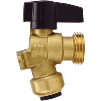 Tectite 1/2 Brass Push-To-Connect X 3/4 Garden Hose Valve - Drop Ear