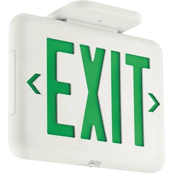 Image for Hubbell Lighting Dual-Lite 2 W White/Green Integrated LED Exit Sign W/ Battery from HD Supply