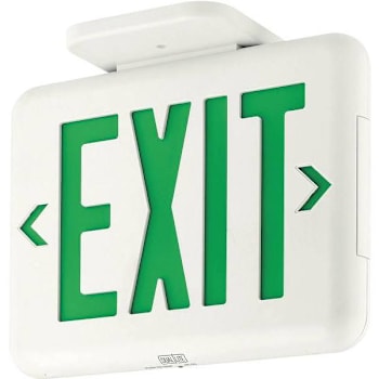 Dual-Lite Eve 2 W White/Green Integrated LED Exit Sign W/ Battery And Self-Diagnostics