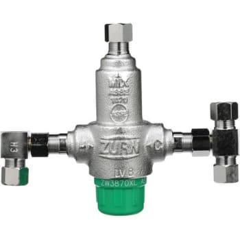 Image for Zurn 3/8 in. ZW3870XLT Aqua-Gard Thermostatic Mixing Valve w/ 4 Port Compression Fittings Lead Free from HD Supply