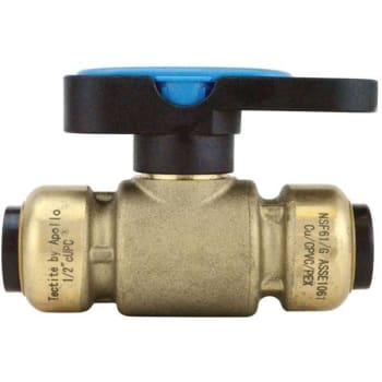 Image for Tectite 1/2 Brass Push-To-Connect Compact Ball Valve With Lockable Handle from HD Supply