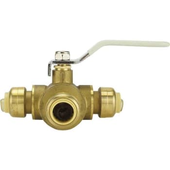Image for Tectite 1/2 Brass Push-To-Connect 3-Way Ball Valve from HD Supply