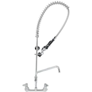 Image for T&S Two Handle Pull-Down Sprayer Kitchen Faucet With Add-On Faucet (Polished Chrome) from HD Supply