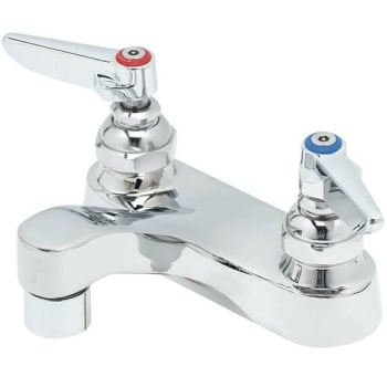 Image for T&s 4 Bathroom Faucet, 2-Handle Lever Handles, Vandal-Resistant (Chrome) from HD Supply