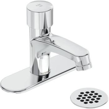 Image for Symmons Scot Single-Handle Chrome Bathroom Faucet, 4deck Plate, Grid Drain from HD Supply