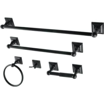 Image for Kingston Brass Serano 5-Piece Bathroom Accessory Set (Black) from HD Supply