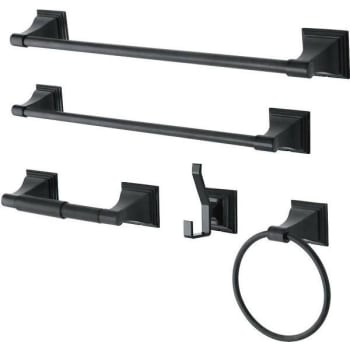 Image for Kingston Brass Monarch 5-Piece Bathroom Accessory Set (Black) from HD Supply