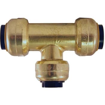 Image for Tectite 1/2 In. X 1/2 In. X 3/8 In. Brass Push-To-Connect Reducer Tee from HD Supply
