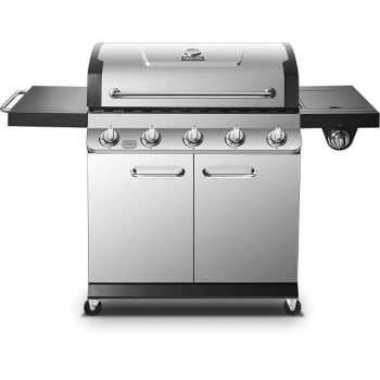 Image for Dyna-Glo Premier 5-Burner Propane Gas Grill w/ Side Burner (Stainless Steel) from HD Supply