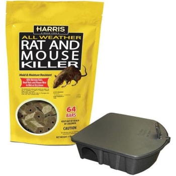 Harris 4 Lb. 64-Bars All-Weather Rat And Mouse Killer W/ Locking Bait Station
