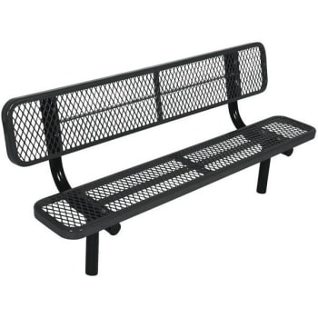 Image for Everest 6 Ft. In-Ground Mount Park Bench W/ Back (Black) from HD Supply