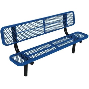Image for Everest 6 Ft. In-Ground-Mount Park Bench W/ Back (Blue) from HD Supply